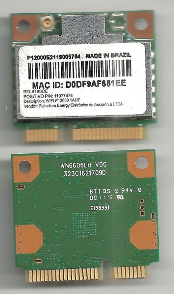 PLACA DE REDE Wireless LAN 802.11n PCI-E NIC RTL8188CE